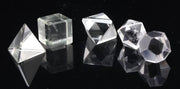 CRYSTALMIRACLE Clear Quartz five platonic solid set enhances energy focus and spiritual awareness.