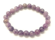 CRYSTALMIRACLE Lepidolite bracelet close-up for calm energy