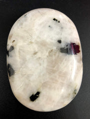CRYSTALMIRACLE Rainbow Moonstone Big PalmStone for calming energy and mindful reflection.