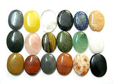 CRYSTALMIRACLE sixteen-gemstone worry stones set for meditation and chakra balance.