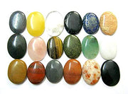 CRYSTALMIRACLE sixteen-gemstone worry stones set for meditation and chakra balance.
