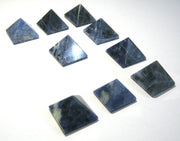 CRYSTALMIRACLE Sodalite Pyramid Set of 9 arranged for meditation and decor
