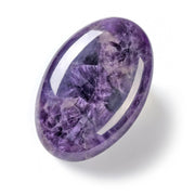 CrystalTears amethyst palm stone oval for calm focus during meditation.