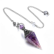 CrystalTears amethyst pendulum hexagonal point for divination and meditation