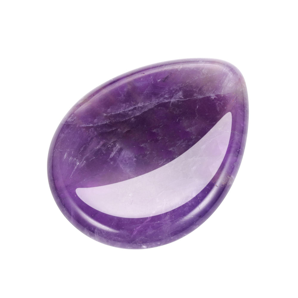 CrystalTears amethyst worry stone with a smooth, calming surface for mindful touch
