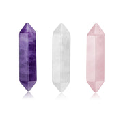CrystalTears rose quartz wand hexagonal point for calming energy and meditation