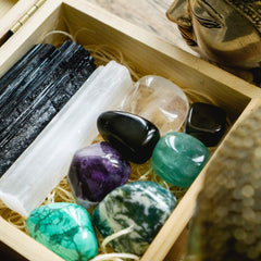 Crystalya hematite-tumbled stone close-up for vitality and grounding.