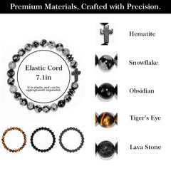 Crystery handcrafted bead bracelets showcasing artisanal craftsmanship.