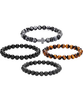 Crystery four-piece natural stone bracelet set, ideal gift option.
