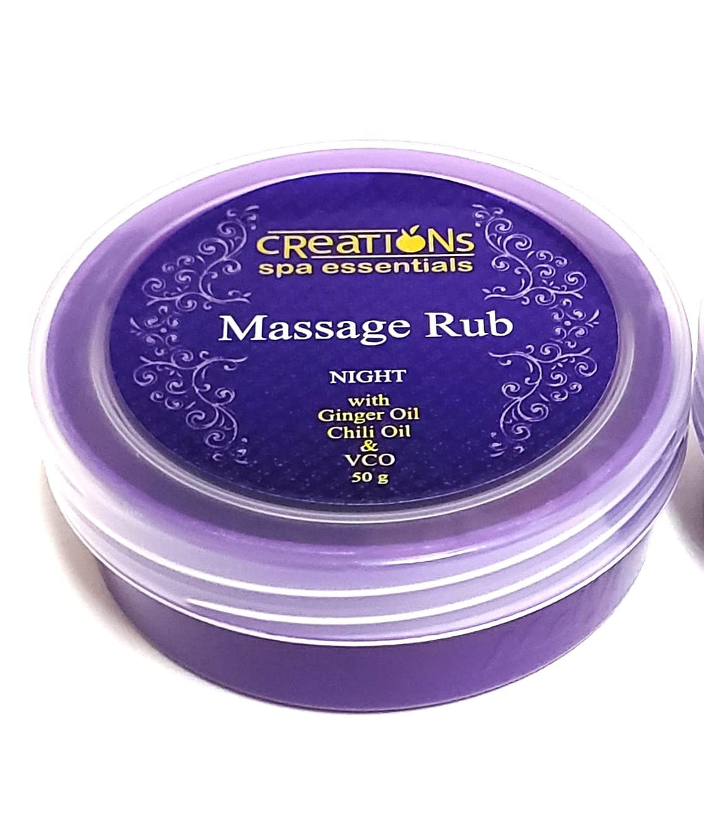 CS Essentials Creation Spa Night ginger-chili bottle for relaxing evening massage.