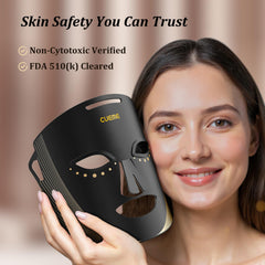 CUEME face mask with adjustable head strap for secure fit during treatment