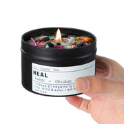 CULACEE Obsidian Energy Candle with obsidian focus for grounding during meditation.