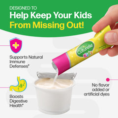 Culturelle Kids packets are safe and easy to take for ages 3 and up.