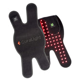 CURALIGHT red light therapy knee wrap for targeted pain relief during activity.