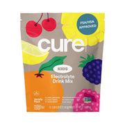 Cure Hydration kids electrolyte drink mix box front, easy daily hydration option.