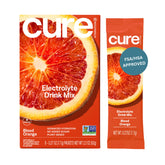 Cure Hydration sobres naranjas sanguinas para rehidratar con sabor natural.