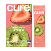 Cure Hydration strawberry kiwi packet ready to mix for on-the-go hydration.