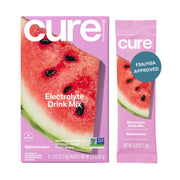 Cure Hydration watermelon packet ready for quick hydration on the go.