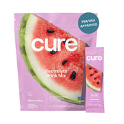 Cure Hydration Watermelon Packet ready to mix for refreshing daily hydration.