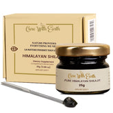 Cure With Earth Shilajit Resin 25g raw block close-up showing natural texture and mineral depth