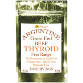 CurEase Beef Thyroid Powder bottle from Argentine grass-fed cattle supports natural vitality.