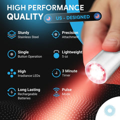 CureBio device charging via USB for on-the-go use.