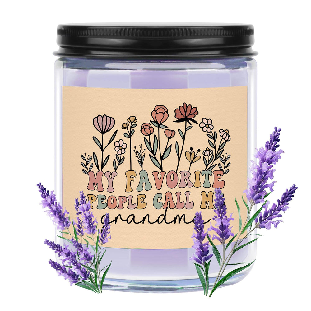 CWEGSJ Grandma candle label close-up with lavender aroma for relaxation