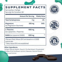 CyberCerix GABA 200mg softgel showing synergistic relaxation support.