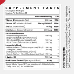 CyberCerix lysine 1500mg capsules in bottle.