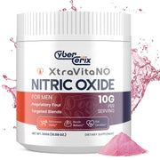CyberCerix Nitric Oxide powder bottle front for sustained energy during workouts.