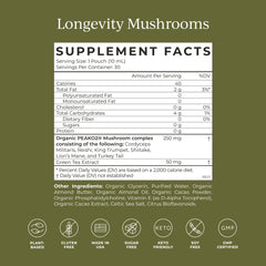CYMBIOTIKA Longevity Mushrooms powder-dispense close-up showing texture and quality.