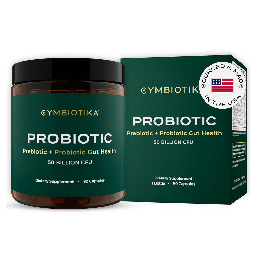 CYMBIOTIKA probiotic bottle for daily gut support and ease of use.