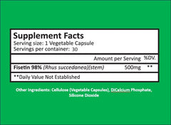 CYTOLYFE Fisetin 500mg capsules held in hand for convenient daily use