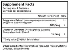 CYTOLYFE Resveratrol veggie capsules closeup for easy daily use.
