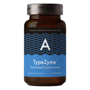 D'Adamo TypeZyme bottle close-up for Blood Type A supporting nutrient breakdown.