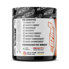 D-Fine8 mango orange flavor label showcases refreshing taste during workouts.