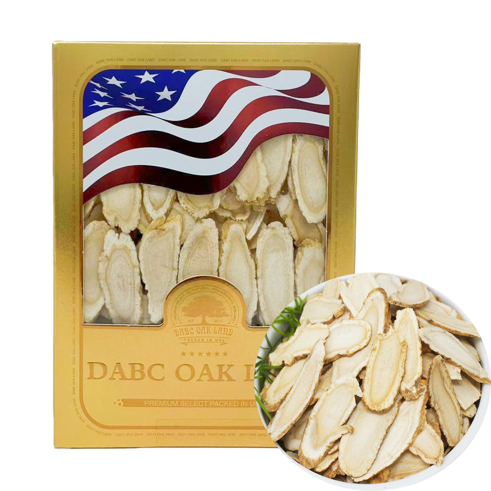 DABC OAK LAND American Ginseng slices in a bottle for easy daily energy.