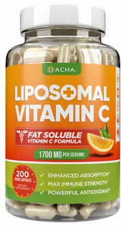 DACHA Liposomal Vitamin C bottle with a clear label and high potency for daily use.