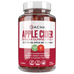 DACHA Premium ACV Gummies bottle showing 1000 mg ACV with natural apple flavor