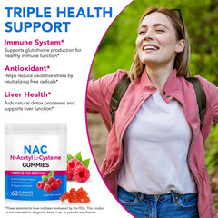 Daiasns NAC gummies close-up strawberry flavor and texture