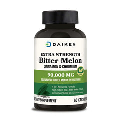 DAIKEN Bitter Melon Cinnamon Chromium bottle with high-strength capsules for daily wellness.