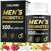 Dailanbu Probiotics for Men bottle front shows 500B CFU and 12 strains for gut support
