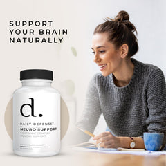Daily Defense bacopa bottle emphasizing memory and mental clarity.