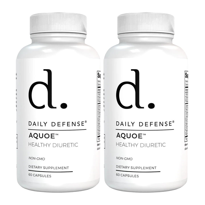 Daily Defense water pills bottle front shows the 120-count diuretic formula for bloating support