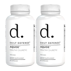Daily Defense water pills bottle front shows the 120-count diuretic formula for bloating support