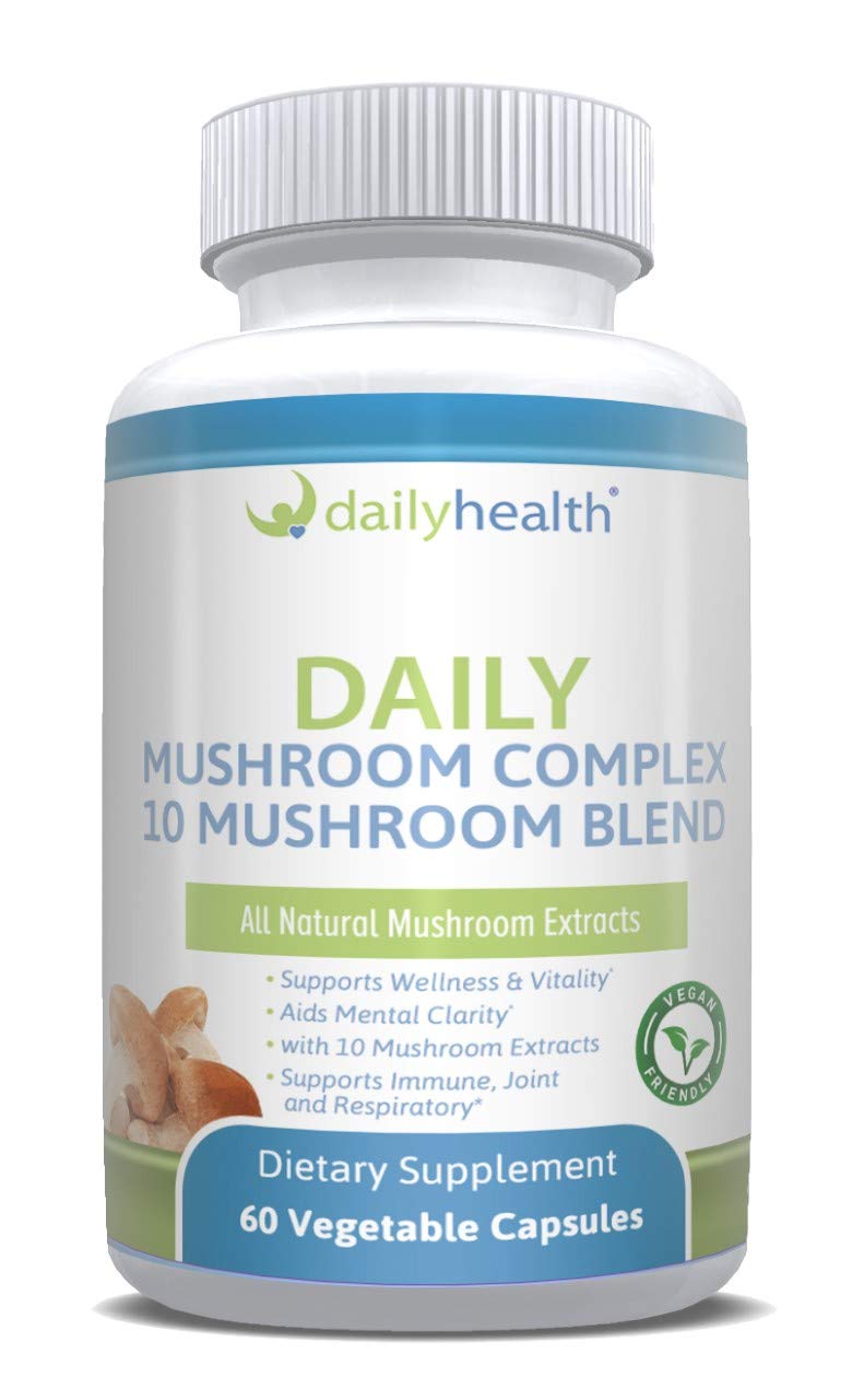 Daily Health 10 Mushroom Blend Complex bottle for daily immune support