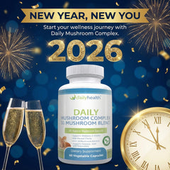 Close-up of Daily Health label highlighting vegan gluten free formulation