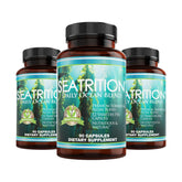 Daily Health Seatrition bottle with capsules showing immune and thyroid support.