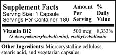 Daily Manufacturing Activated B12 label and bottle on shelf; high-potency vegan vitamin.