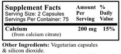 Daily Manufacturing Calcium Citrate bottle label showing kosher, gluten-free, vegan certifications